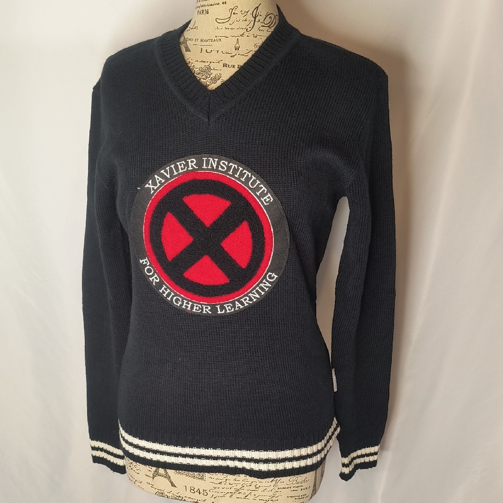 Xavier Institute Emblem Sweater Comic Book Pullover Classic Vintage.